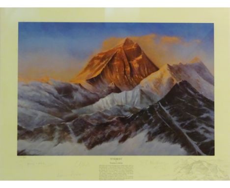 'Everest', limited edition colour print no.69/300 after Graeme Lothian signed in pencil by the artist and mountaineers Chris 