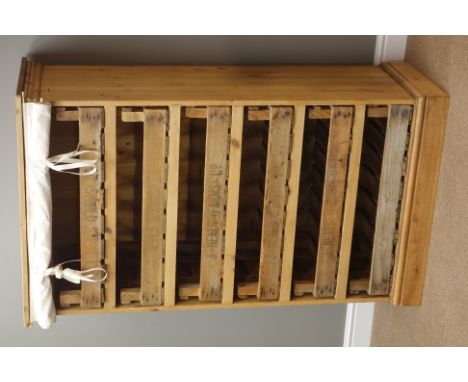 Traditional waxed pine kitchen rack with six vintage slides, W87cm, H150cm, D50cm   Condition Report   Click here for further