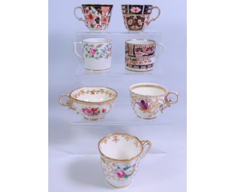 Early 19th Century Imari coffee can, possibly Spode, two early 20th Century Royal Crown Derby Imari pattern cups, 19th Centur