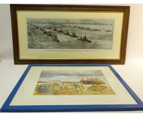 Lifeboat at Scarborough Harbour, ltd.ed colour print after John Emerson signed and numbered in pencil, 'The Surrender of the 