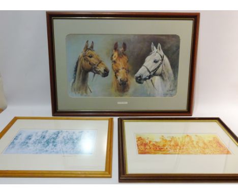 Racing Scenes, two limited edition colour prints after John Emerson signed and numbered in pencil and 'We Three Kings', colou