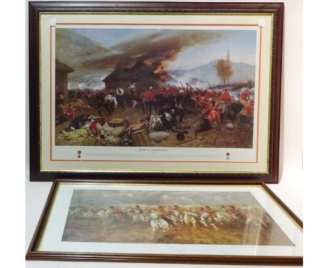'The Battle of Roke's Drift 1879', 20th century colour print after Alphonse de Neuville 60cm x 92cm and Scotland Forever, col