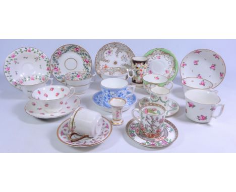 Early 19th Century and later Derby, Aynsley, Royal Worcester and other cabinet cups and a early 19th Century hand painted cyl