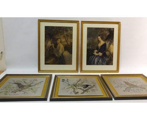 'The Day Before Marriage' and 'The Lovers Letter Box', two 19th century George Baxter prints pub. 1854 & 1856, 36.5cm x 26.5c