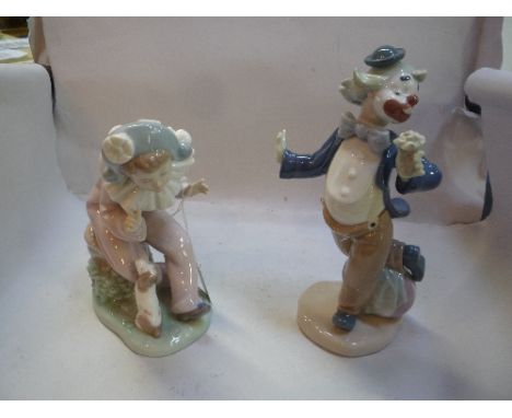 TWO BOXED NAO FIGURES, Clown and child with dog (2)