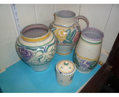 FOUR PIECES OF CARTER STABLER ADAMS POOLE POTTERY