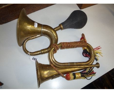 A BUGLE, and a brass horn (2)