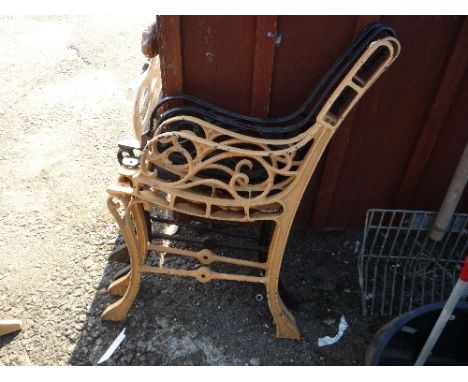 TWO PAIRS OF PAINTED CAST IRON BENCH ENDS (4)