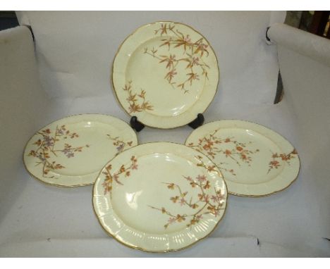 FOUR ROYAL WORCESTER PLATES, Rd.No.92203, diameter approximately 17.5cm