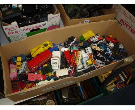 A QUANTITY OF UNBOXED AND ASSORTED PLAYWORN DIECAST VEHICLES, to include Dublo Dinky, Massey Harris Tractor, No.069, Corgi, M
