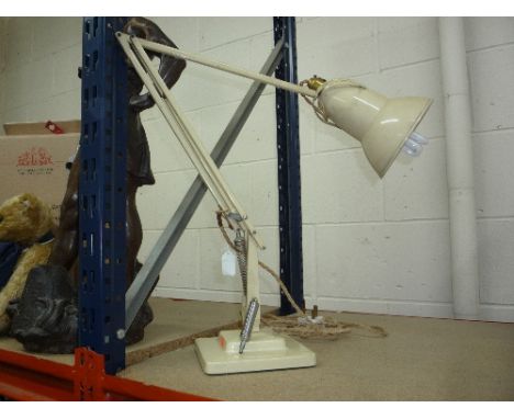 A HERBERT TERRY & SONS ANGLE-POISE LAMP, with stepped foot