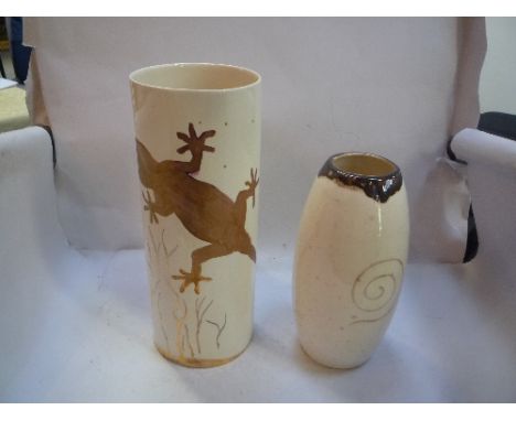 TWO CARLTONWARE STUDIO TRIAL VASES, (2)