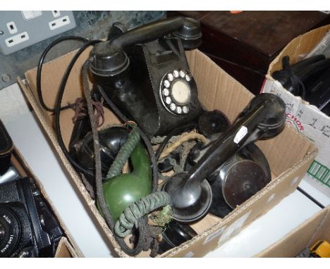 VINTAGE ATM BAKELITE TELEPHONES, loose handsets etc