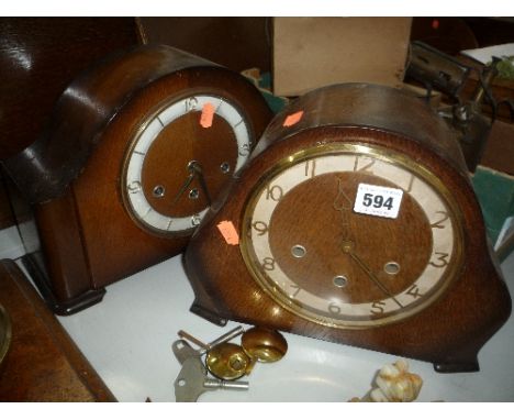TWO MANTEL CLOCK, (two keys and two pendulums)