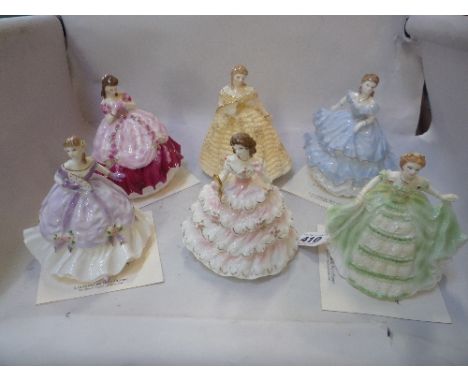 SIX LIMITED EDITION WORCESTER DEBUTANTES, 'Lady Hannah' 655/15000, 'Lady Cicely' 1511/1500, 'Lady Sophie' 1492/1500, 'Lady El