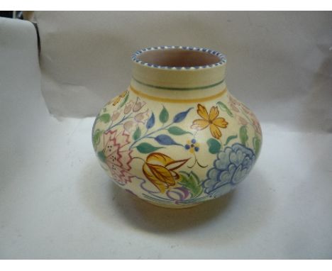 A POOLE POTTERY GOBULAR VASE, height approximately 14cm (restorations)