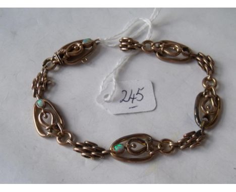 9ct opal set bracelet (damaged) 10.5g