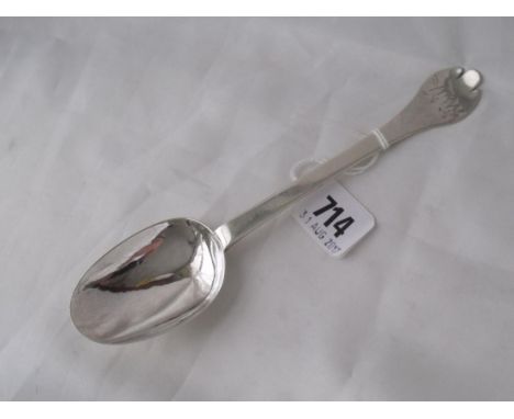 A William & Mary trifid spoon with rattail bowl marks  rubbed London 1683 by Lawrence Coles     