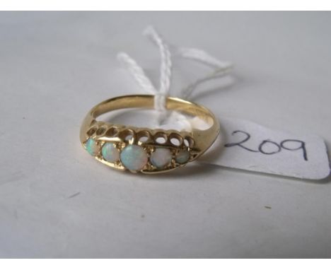 18ct gold five stone opal ring approx size 'N' 