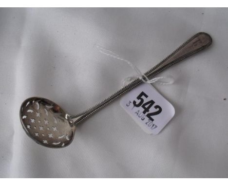 A George III sifter spoon with beaded edge 1795 by S.H.  