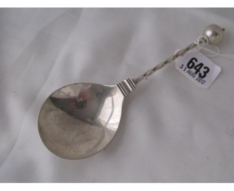 A ball top spoon with oval bowl Birm 1913  Elkington & Co       