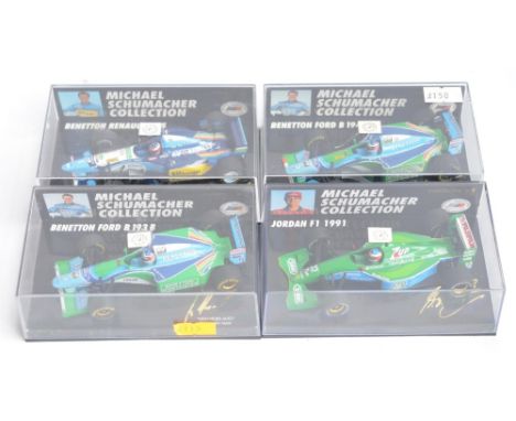 Four 1/43 scale Minichamps/Paul's Model Art diecast Formula 1 Michael Schumacher Collection car models to include limited edi