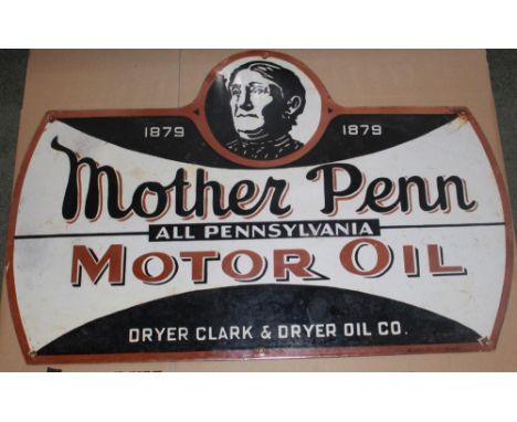 Single sided enamel sign"Mother Penn MOTOR OIL" 91cmx61cm 