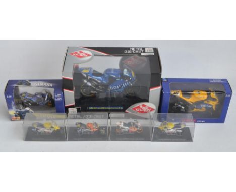 Collection of diecast racing motorbike models, various scales and manufacturers to include 3x Valentino Rossi Yamaha YZR M1's