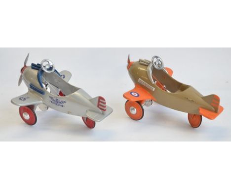 Two 1/3 scale diecast metal limited edition pedal planes from Xonex (all of 10,000) to include Spitfire and Army Pursuit Plan