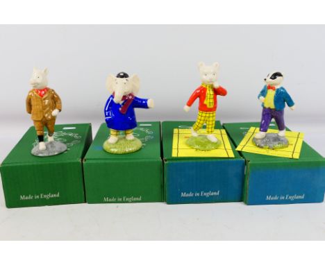 Beswick - Two boxed pairs of limited edition Beswick Ware Rupert The Bear figures comprising Edward Trunk And Bill Badger, nu