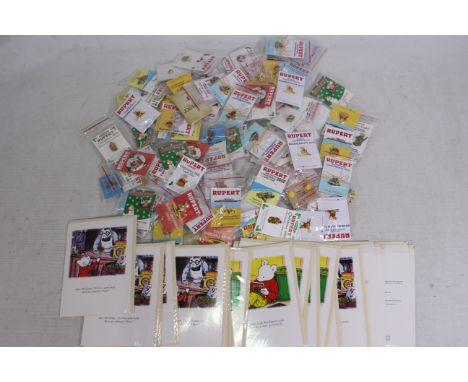 A good collection of Rupert The Bear related enamel pin badges, predominantly individually bagged. [W]