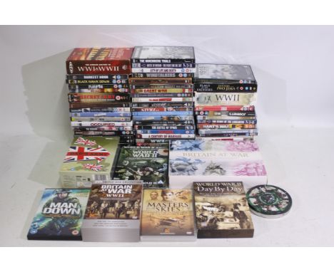DVD'S - In excess of 80 x war related DvD's - Films include Black Hawk Down, Darkest Hour, Platoon, World War Two (WW2) Lost 