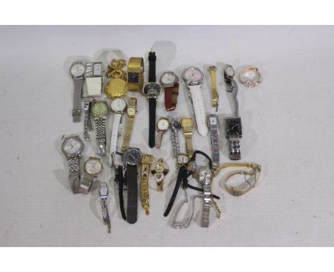 A collection of men's and women's wrist watches including Identity, Imado, Sekonda, Cocci Lorenzo, Zoom, and similar. (This d