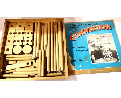 Connector wooden building set, Danish architect Willy Fangel, set 80. P&amp;P Group 2 (£18+VAT for the first lot and £3+VAT f