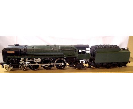 Trix Britannia, modified/painted etc, requires attention, numbers and decals, two rail, spares or repair. P&amp;P Group 1 (£1