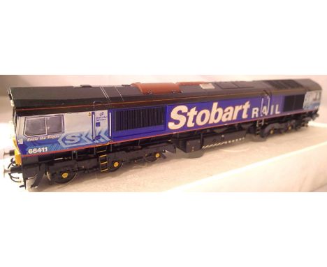 Bachmann 32-977 Class 66, Stobart Rail, 66411, Eddie The Eagle, in excellent condition, poly tray only. P&amp;P Group 1 (£14+