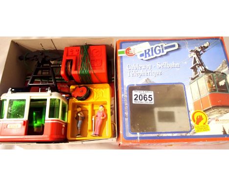 Lehmann G scale Rigi cable car set, manual control, appears in excellent condition box with wear. P&amp;P Group 1 (£14+VAT fo