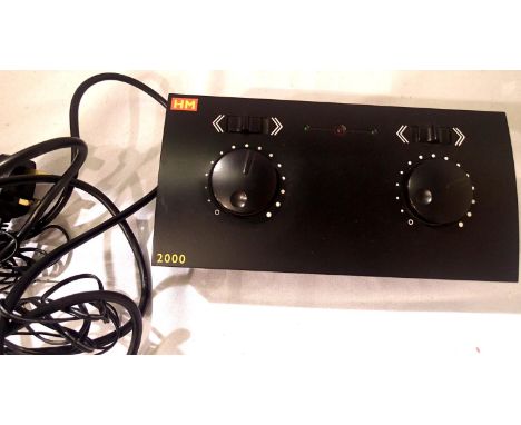 Hornby/HM twin track controllers with leads, ex set. P&amp;P Group 1 (£14+VAT for the first lot and £1+VAT for subsequent lot