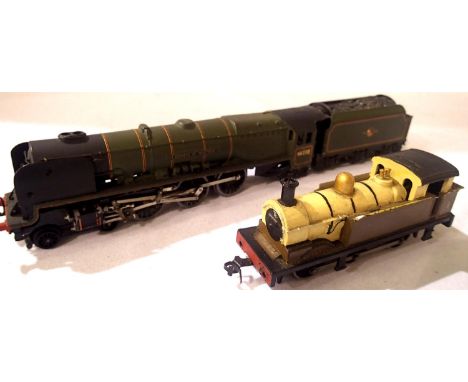 Hornby Dublo 2 rail, Duchess Of Montrose and repainted 0.6.0. Tank, both for spares and repair. P&amp;P Group 1 (£14+VAT for 