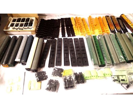 Selection of replica Suburban Green coach bodies, underframes, seats bogies etc, all new and twenty Dapol Transpenine bogies(