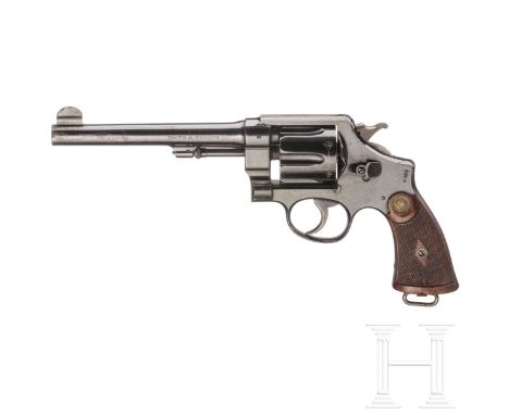   Smith &amp; Wesson .455 Mark II Hand Ejector 2nd Model  Kal. .455, Nr. 20233, nummerngleich. Blanker Lauf, Länge 6-1/2". Se
