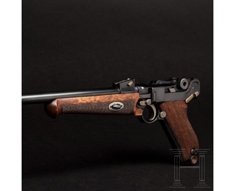   Parabellum-Karabiner DWM, im Koffer  Kal. 9 mm Luger, Nr. 2170, Seriennummer nur am Gabelgehäuse und an den Bedienteilen. B