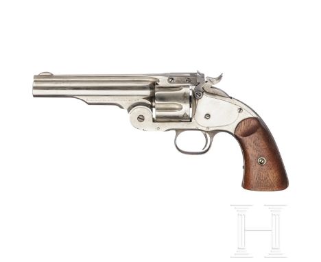   Smith &amp; Wesson First Mod. Schofield - Wells Fargo, vernickelt  Kal. .45 S&amp;W Schofield, Nr. 393, nummerngleich. Lauf