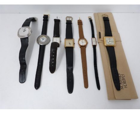 A collection of seven ladies and gents watches. Tissot Seastar PR 516, rotary, Pierre Alain 565, Reflex, Seiko, silver hallma