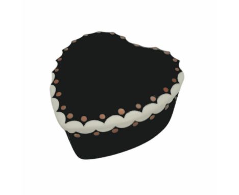 First quarter 20th century, Wächtersbach ceramic lidded jar. heart form, black glaze with orange spots. Incised mark shield 6