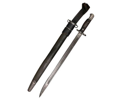 A British 1907 pattern SMLE bayonet sword by Chapmansingled edge fullered blade, crowned GR broad arrow and ordnance marks, w