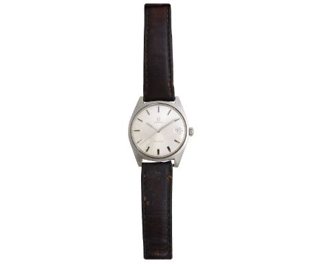 A gentleman's Omega Geneve automatic stainless steel wristwatch Ref 136.041 c.1969the circular silvered sunburst dial with ra