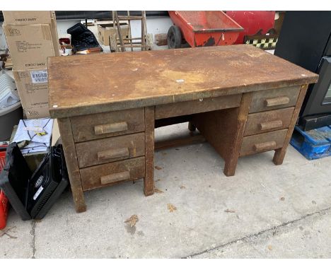 A VINTAGE METAL DESK 