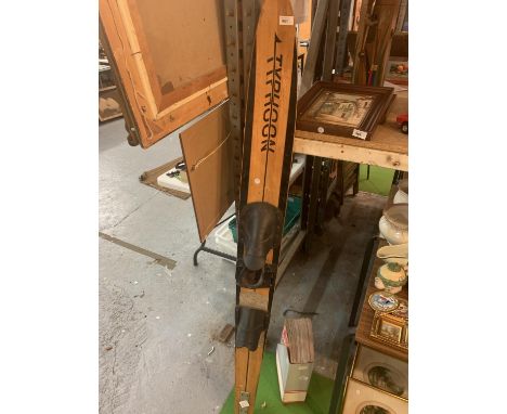 A WOODEN VINTAGE 'TYPHOON' MONO WATER SKI 