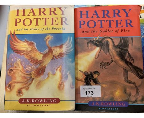 A FIRST EDITION COPY OF J K ROWLING'S 'HARRY POTTER AND THE GOBLET OF FIRE' AND 'THE ORDER OF THE PHOENIX 